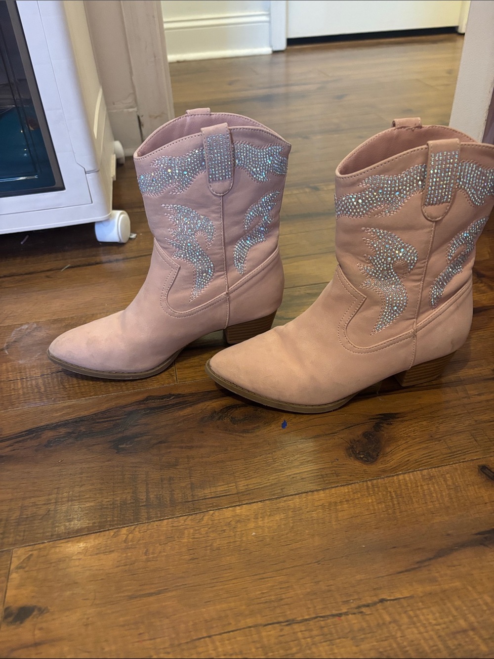Link Pink Rhinestone Western Kids Cowboy Boots